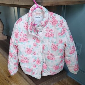 Janie And Jack Floral Kids Puffer Jacket 5-6